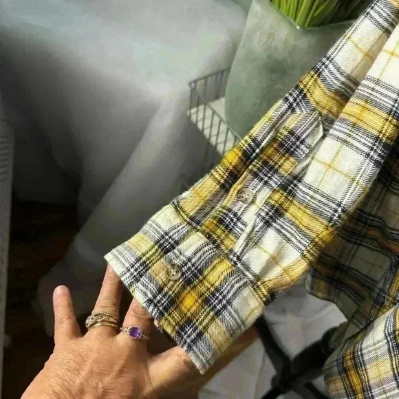 Melloday Women’s XL Flannel Super Soft Long Sleeve Button Up Plaid Top - Picture 4 of 11